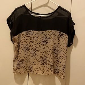 Forever 21 Sheer Tan and Black top